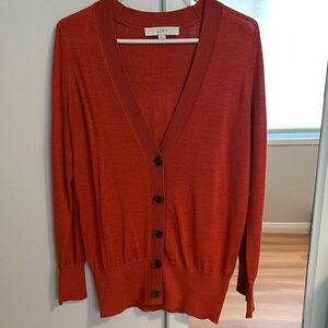 LOFT Women's Vibrant Orange Cardigan